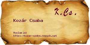 Kozár Csaba névjegykártya