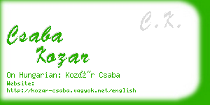 csaba kozar business card